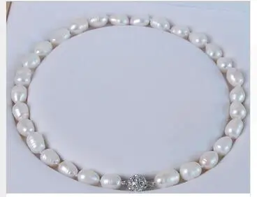 

SINGLE STRAND12- 13mm natural white baroque freshwater pearl necklace >Factory Wholesale price Women Giftword Jewelry