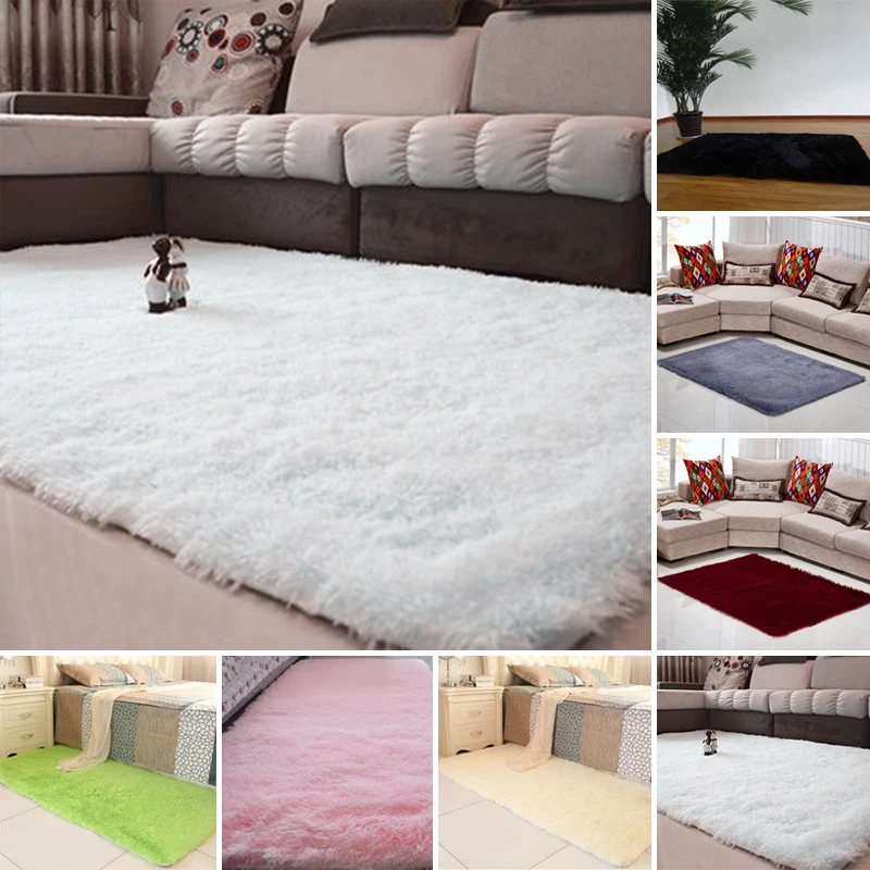 Пушистый Плюшевый коврик противоскользящий ворсистый для гостиной детской