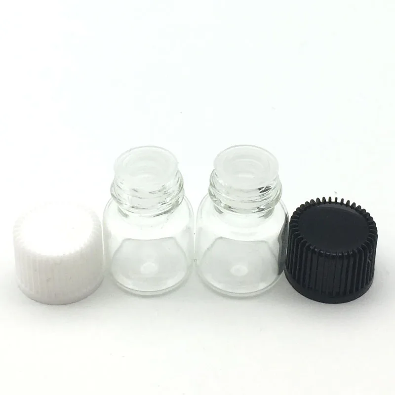 

1000pcs Empty 1ml Small Fragrant Liquid Clear Glass Bottles With No hole Mini Essential oil Perfume Wishing Vial