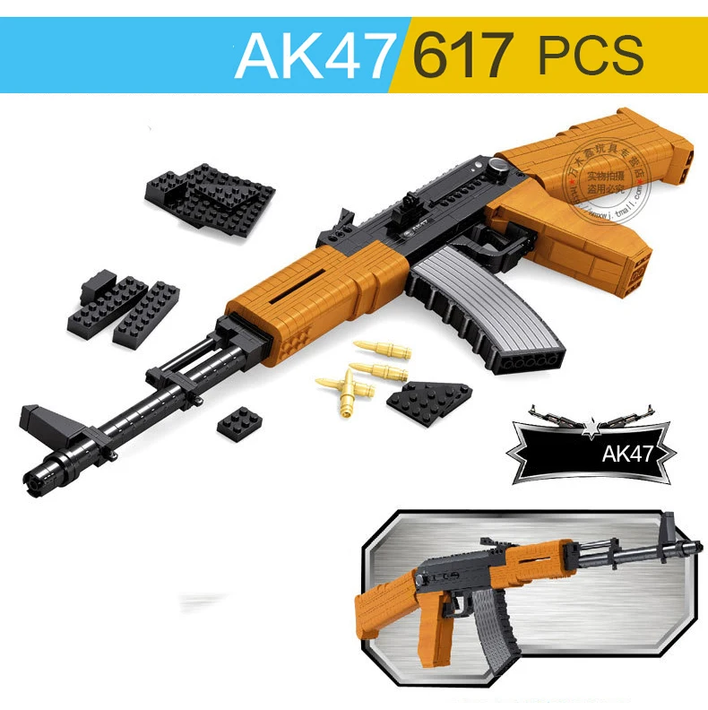 617 шт DIY Nerfs Элитный пистолет AK47 пулемет пулеметный карабин Игрушечная модель пистолета набор строительных блоков пластиковая игрушка подарок для детей