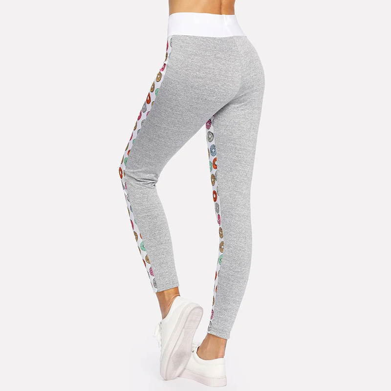 NORMOV женские Милые Пончики легинсы для фитнеса с принтом Леггинсы тренировок