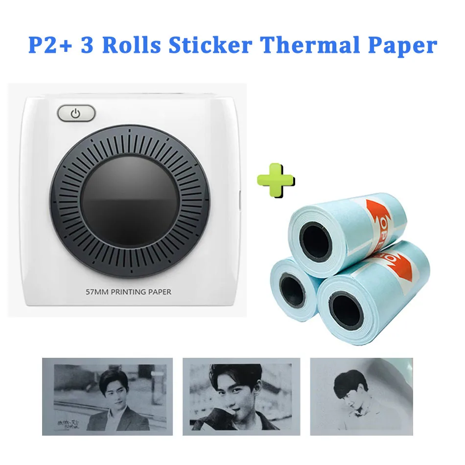 P2-3 Sticker Papers PAPERANG P2 Мини Портативный Bluetooth фотопринтер Карманный Термопринтер для мобильного телефона Android, iOS Windows P2 - Цвет: P2-3 Sticker Papers