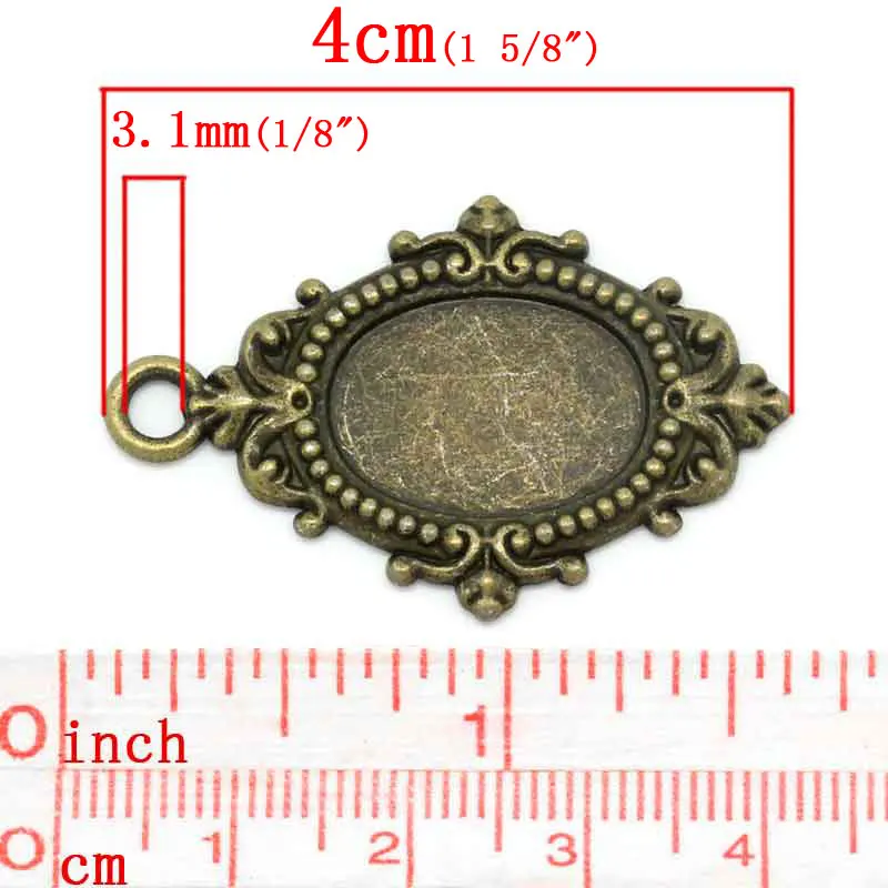 DoreenBeads подвески из цинкового металлического сплава овальные античной бронзы с