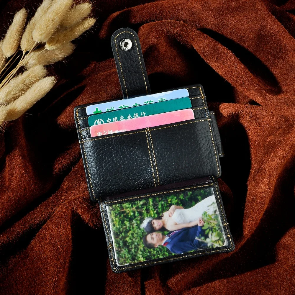 Male Original Leather Design Fashion Travel Slim Wallet Front Pocket Magnetic Large Capacity Money Clip Card Case For Men 1025-b | Багаж и