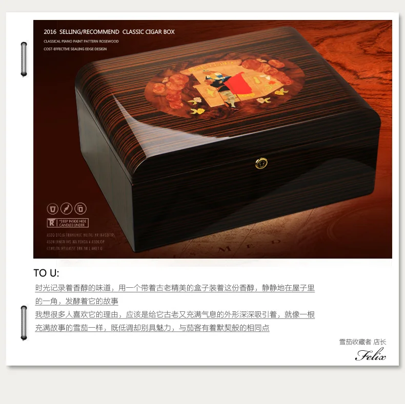 CIGARLOONG, коробка для сигар, деревянная коробка для сигар, хьюмидор для сигар с ручкой, увлажнитель для сигар, HH-105