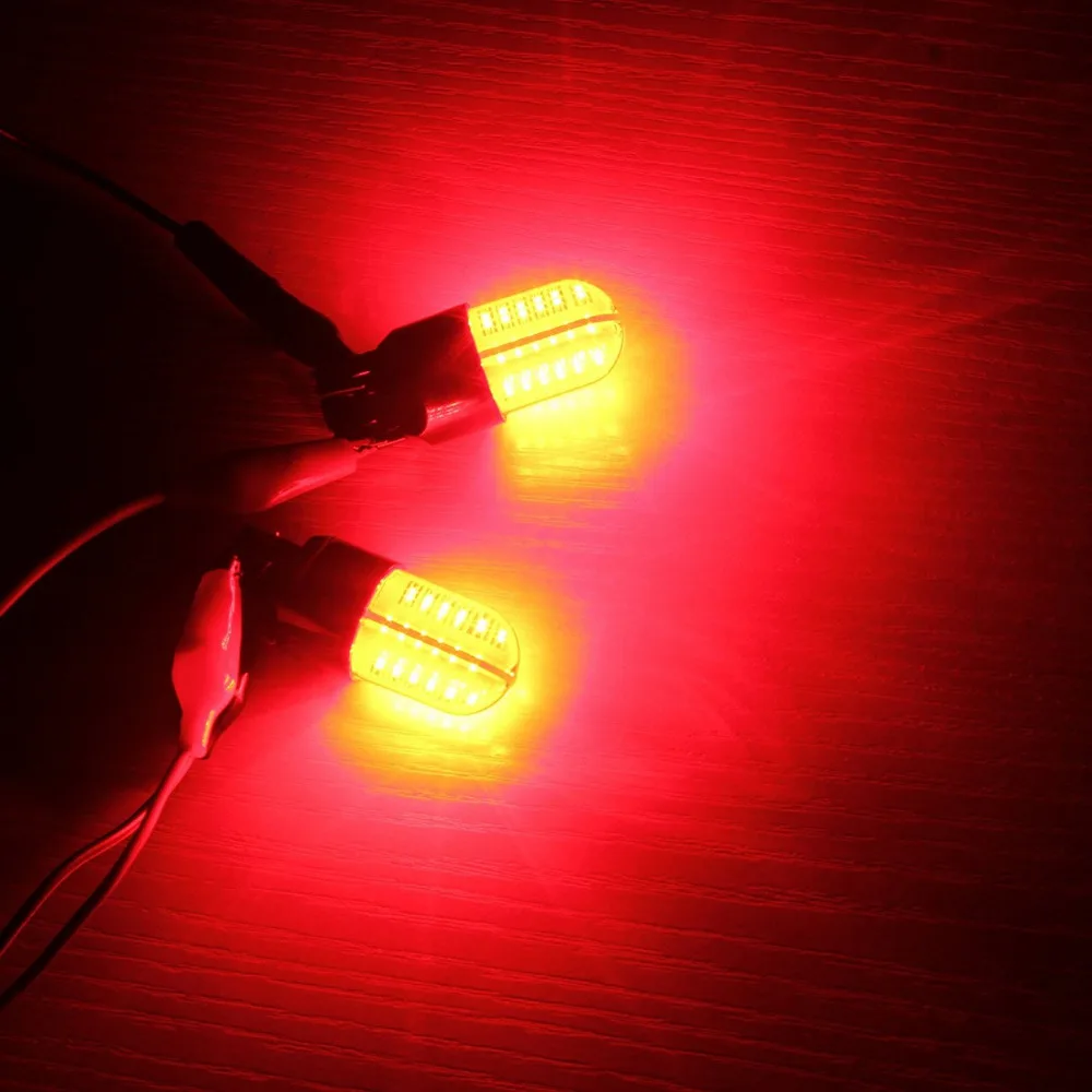 2 шт. Янтарный 7443 W21/5 W T20 W3X16Q светодиодный COB кремнезема 48SMD автомобильная лампа для хвостового фонаря, боковой светильник, индикаторный светильник, стоп-сигнал, поворот 9 V-28 V