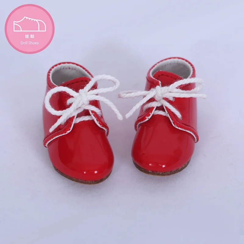 Обувь для куклы BJD; 1 пара; 6 см; модная мини-игрушка из искусственной кожи; кружевная парусиновая обувь; 1/4; кукла для волшебной страны; Luts; аксессуары для куклы; luodol - Цвет: WX4-35 red