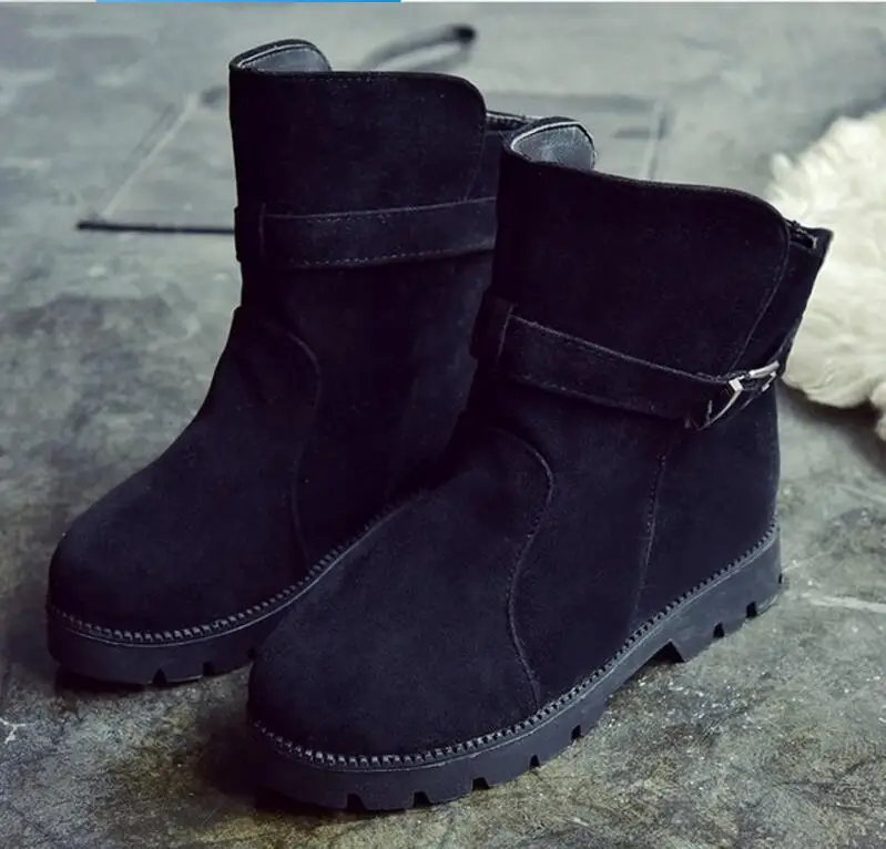 Женские ботильоны zapatos mujer Винтаж из искусственной замши Matin теплая женская обувь