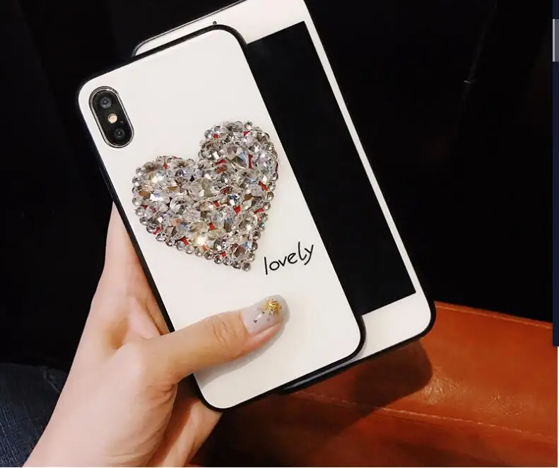 Роскошный блестящий чехол XINGDUO с сердечками для iphone 8 7 6 6s plus X XR XS MAX прозрачный