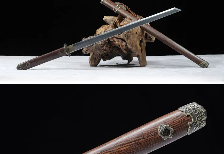 Japanese Katana Sword 1060 Carbon Steel Sharp Kirihaddukuri Straight Blade Sword Full Tang Bo-hi Cutting Knife Decorative samur