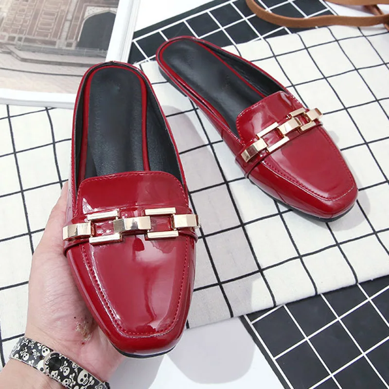 Обувь YAERNI Женские шлепанцы без задника Шлепанцы на плоской подошве zapatos mujer