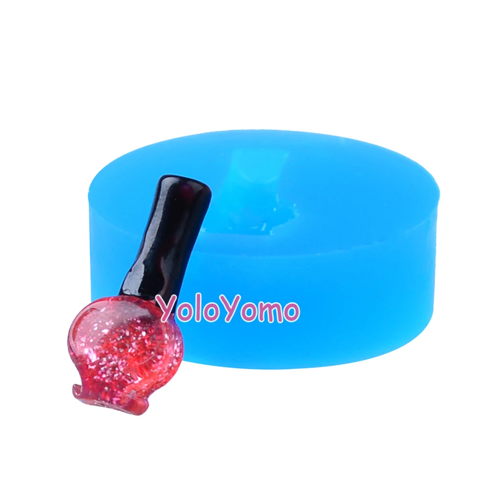F255YL Nail Polish Bottle Silicone Mold Fondant Sugarcraft Polymer Clay Gum Paste Icing Candy Resin Flexible Molds | Дом и сад