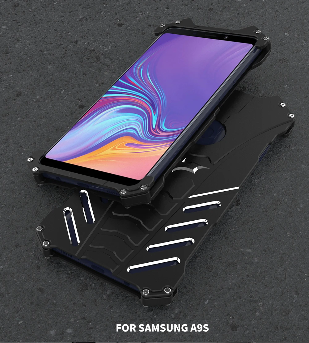 Роскошный Металлический бронированный чехол R-Just Batman из алюминия для samsung S9 S8 Plus S7 S6 Edge A9 Star A9S C5 C7 C9 Pro Note 9 8 7