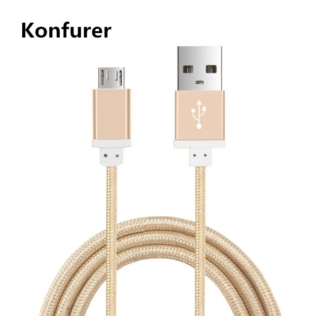 Konfurer Micro USB кабель с металлической оболочкой Позолоченный разъем для Huawei Ascend Y550