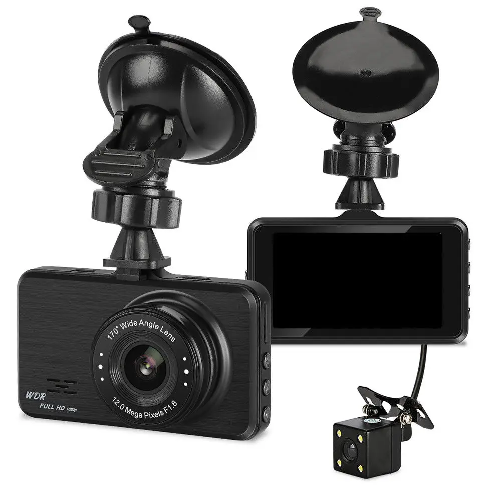 Зеркало видеорегистратор с 3 дюймовым монитором Wi Fi 1080P + 720P двойной