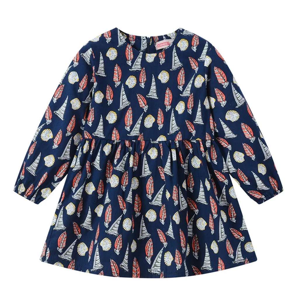 Детское платье с длинным рукавом весна-осень 2019 модная новая одежда детские