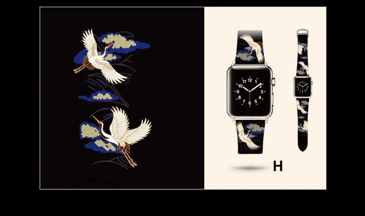 Для Apple Watch серии 4 3 2 40/44 мм Натуральная кожа живопись Стиль часы ремешок для наручных часов для Apple iWatch серии 38/44 мм - Цвет ремешка: Type K