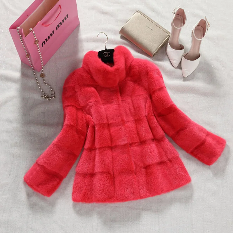 Бесплатная доставка зимняя теплая Женская норковая шуба Обычный воротник может