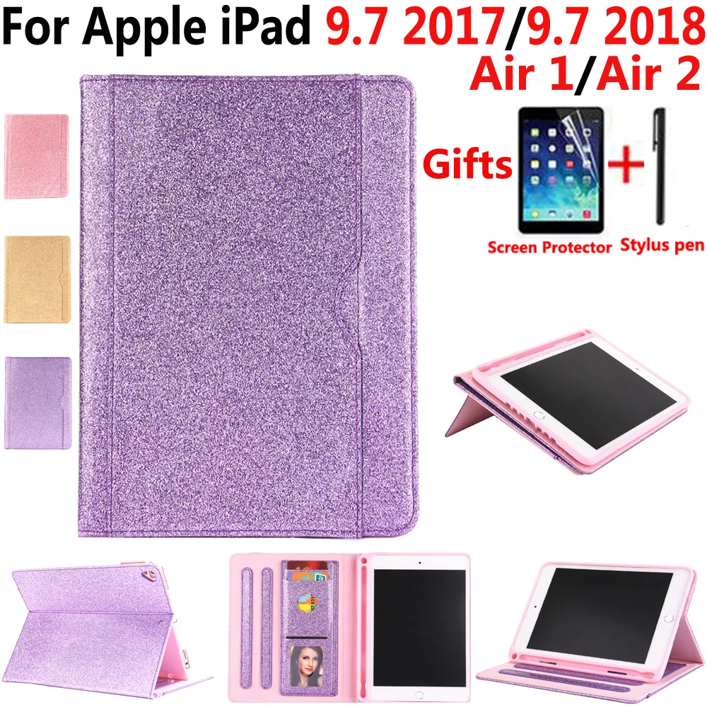 Для Apple iPad 9,7 / 5th/6th поколения кожаный чехол с карандашом Держатель Флип Модный чехол для iPad Air 1/Air 2/Pro 9,7