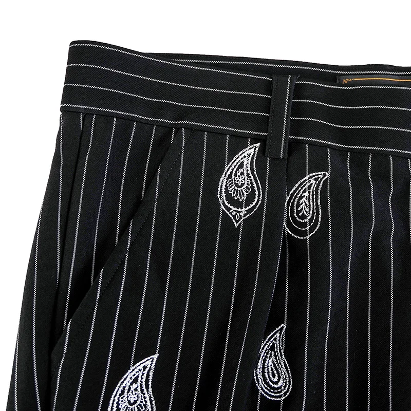 Free Shipping Newarrivals Male fashion man's casual party fringe personality embroidery slim microejection straight pants 618057 | Мужская