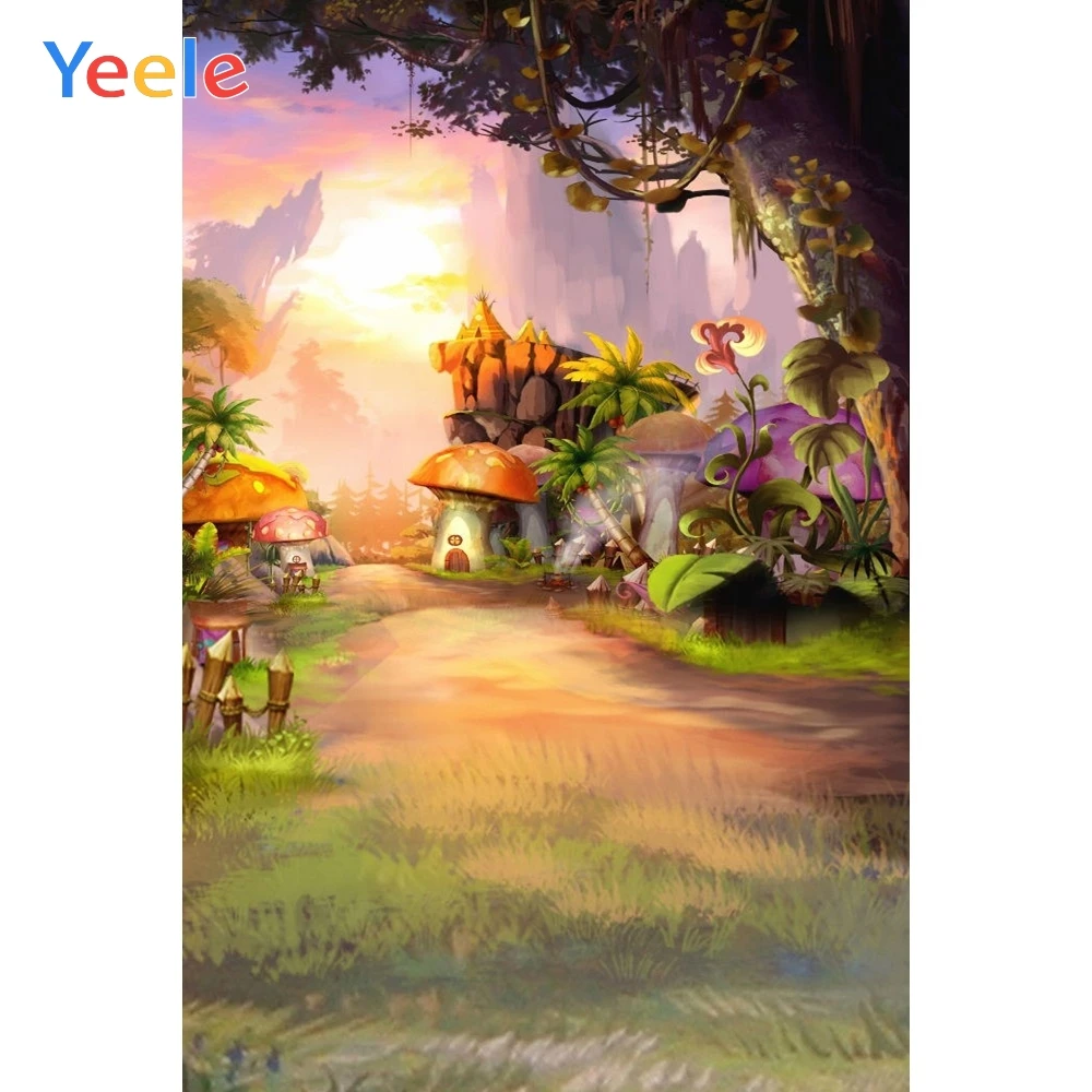 

Yeele Fairy Jungle Mushroom Princess Photography Backdrop Children Baby Birthday Party Photographic Background For Photo Studio