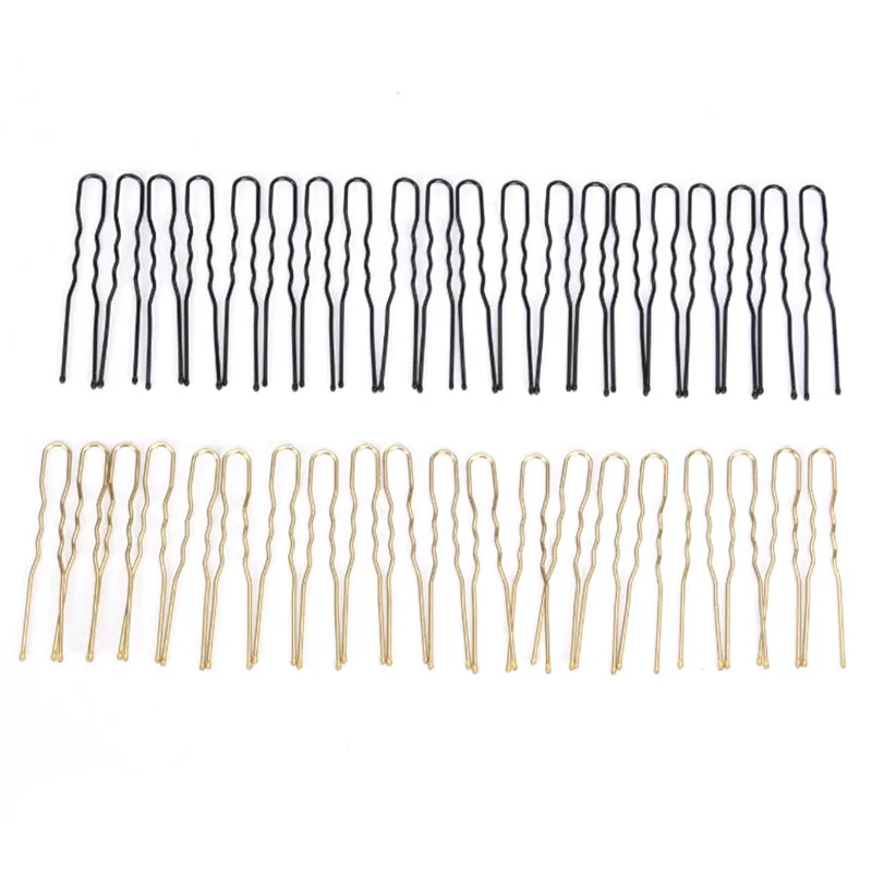 Женский инструмент для посуды 20 шт. черная/Золотая u-образная заколка волос