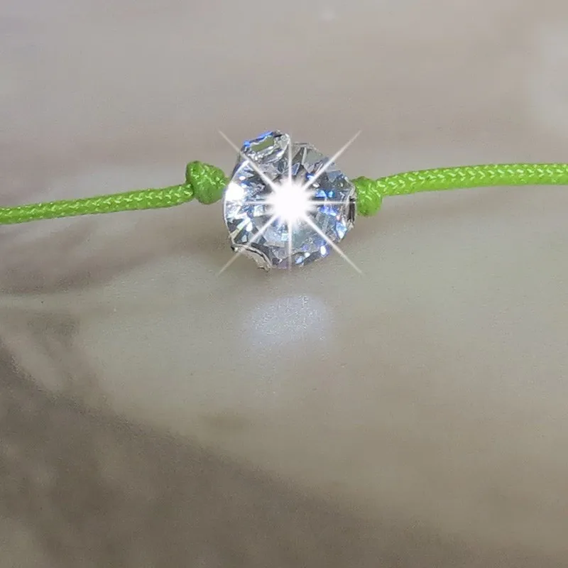 Women Baubles Fashion Jewelry 6mm Brilliant Crystal Zircon thin thread rope lucky red string Charm Bracelets for Best Friend | Украшения и
