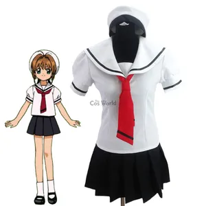Cardcaptor Sakura Kinomoto Sakura Li Syaoran School Uniform Sailor Suit Tops Skirt Dress Outfit Anime Cosplay Costumes Cardcaptor Sakura Kinomoto Sakura Li Syaoran School Uniform Sailor Suit Tops Skirt Dress Outfit Anime Cosplay Costumes