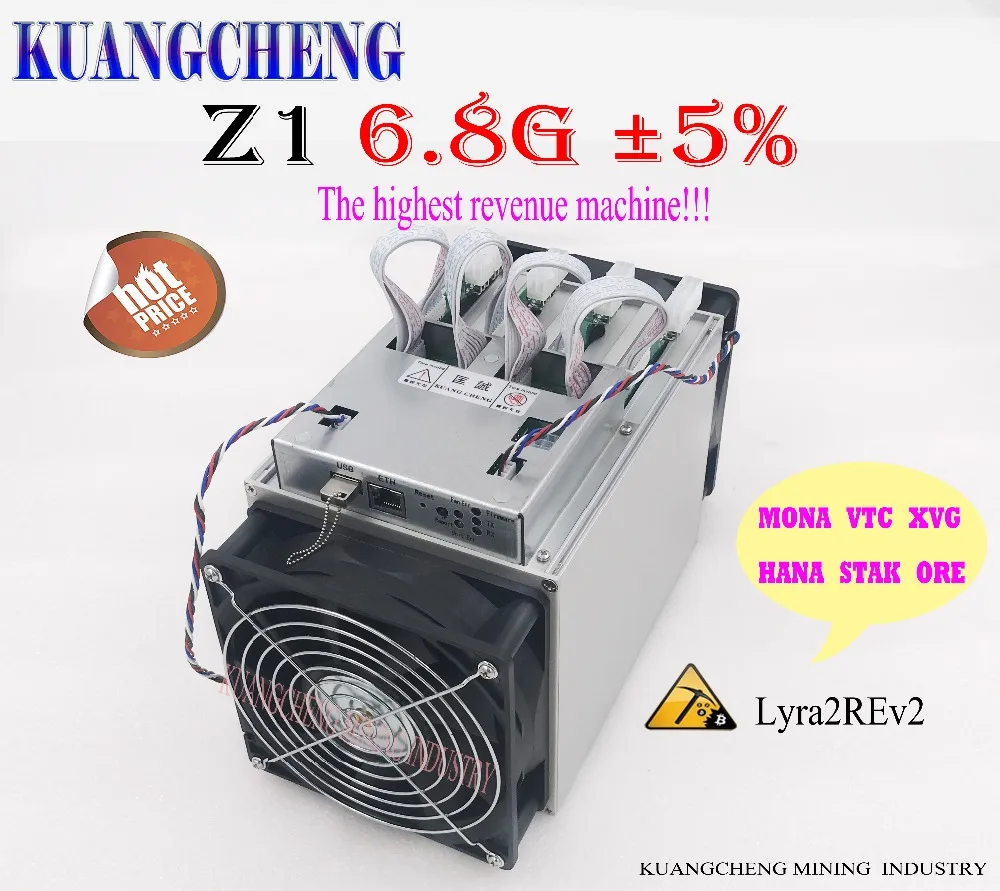 Первый в мире 28 нм Lyra2REv2 ASIC miner Zig Z1 6. 8GH/S заработок выше чем A9 S9 Z9MINI M3|Серверы| |