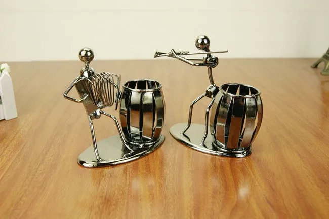 Популярная креативная металлическая ручка держатель Ваза Карандаш горшок