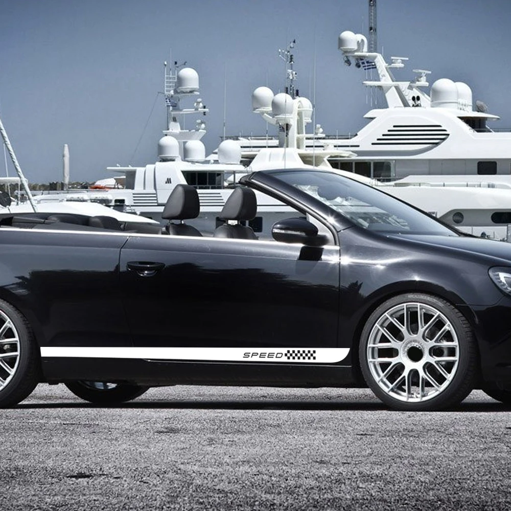 Автомобильная Наклейка для Volkswagen Golf 7 MK7 Clubsport Стайлинг автомобиля боковой Стикер на автомобильную юбку наклейки полосы обертывания тела стикер s 2шт L+ R