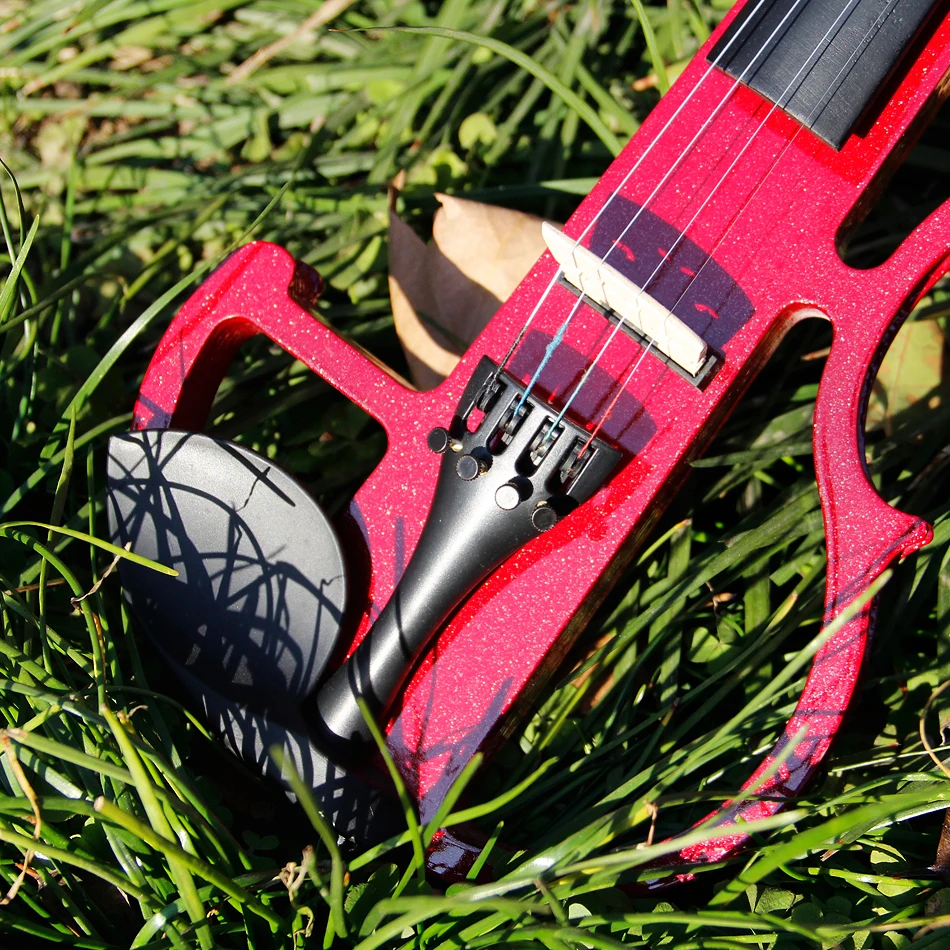 Темно красный Жесткий Чехол для скрипки 4/4 электрическая скрипка ручной работы с