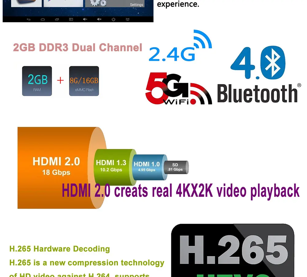 RKM MK902II ТВ приставка Rockchip RK3288 четырехъядерный Android ТВ приставка 2 Гб ОЗУ 16 Гб 4 к H.265 2,4 г/5 г Wifi Bluetooth 4,0 ТВ приставка