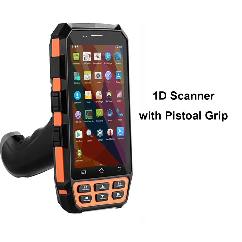 1D with pistol grip " прочный 4G wifi сборщик мобильных данных Android 7,0 Ручной PDA терминал 1D 2D сканер штрих-кода с пистолетной рукояткой SIM PSAM карты - Цвет: 1D with pistol grip