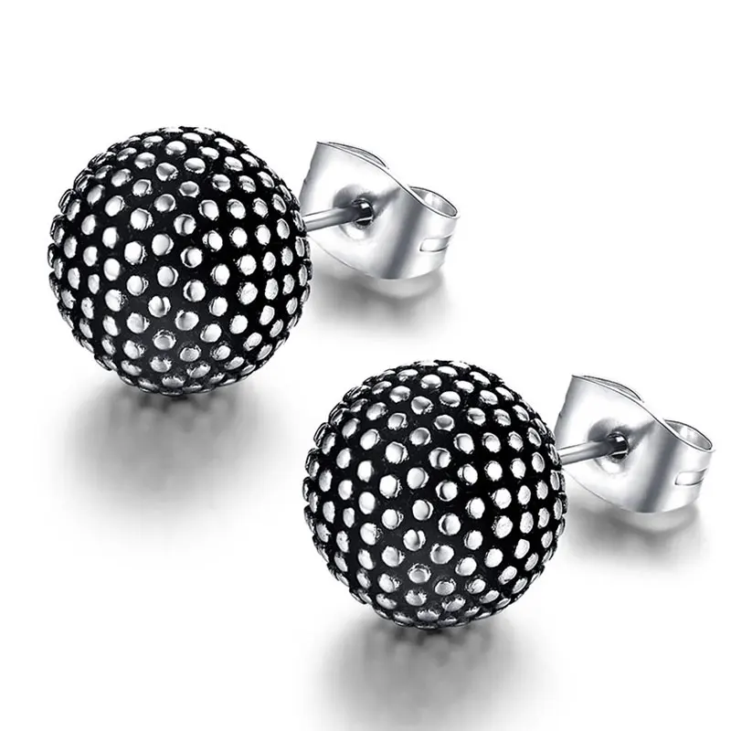 ZPAMS Women's Fashion Stud Earrings Stainless Steel Silver Color for Women Black Big/small Set | Украшения и аксессуары