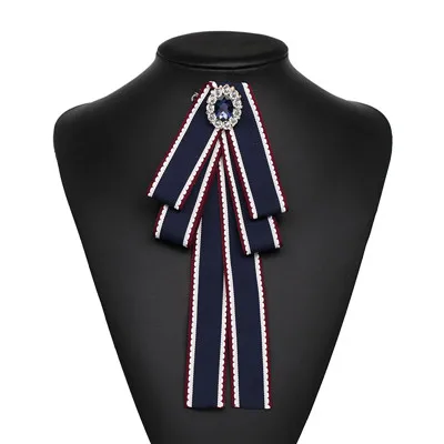JURAN Charm Bijoux вечерние подарки массивная брошь для галстука Ювелирные изделия Классическая мода Роскошная ткань броши «бант» Для женщин булавки-зажимы - Окраска металла: Blue
