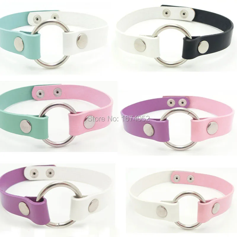 Милое колье-чокер с круглым воротником из натуральной кожи ручной работы в стиле