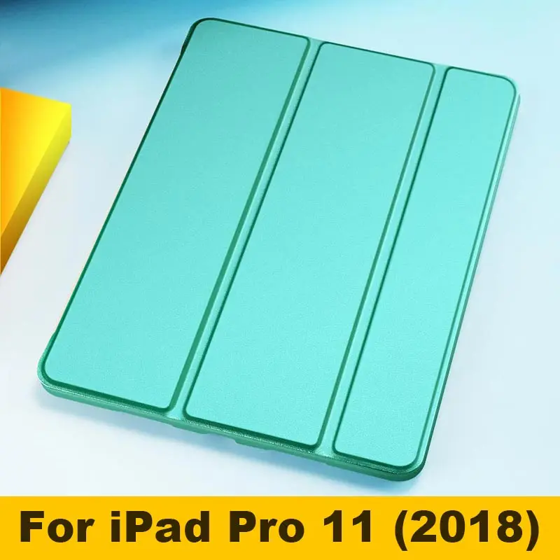 For Pro 11 Green Тонкий кожаный силиконовый чехол для Apple iPad Pro 11 для iPad Pro 10,5 Умный Магнитный чехол для iPad 9,7 Funda Coque - Цвет: For Pro 11 Green