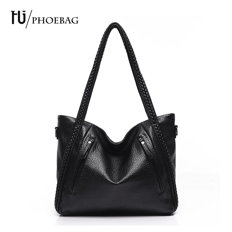 Hjphoebag Женская мода мягкая сумка высокого качества черные женские сумки на плечо