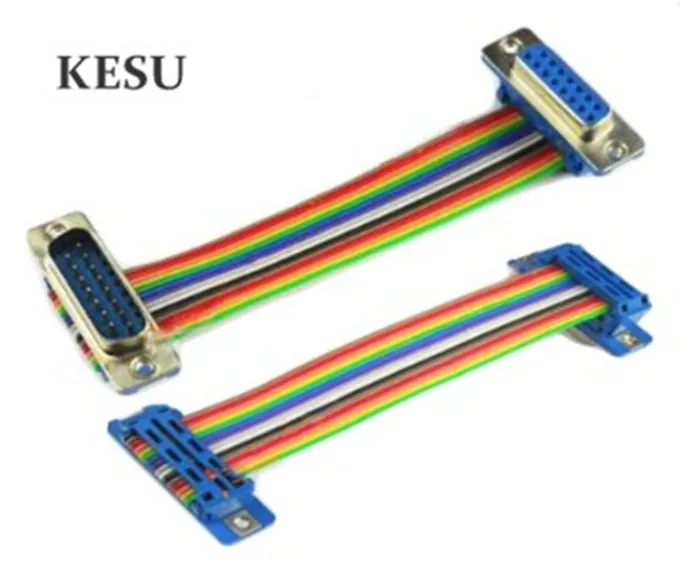 Высококачественный ленточный кабель DB15 внешний штекер гнездо/гнездо