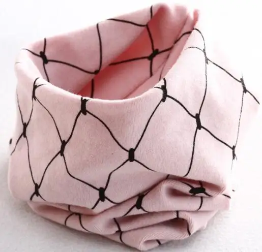 pink grid Коллекция года, весенне-осенний хлопковый шарф для девочек детский шейный платок с рисунком совы для девочек, детское кольцо с круглым вырезом, волшебный шарф для мальчиков, детская одежда - Цвет: pink grid