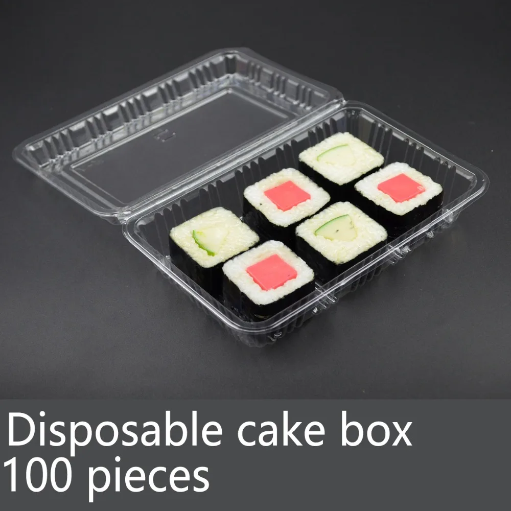100 шт. одноразовая прозрачная коробка для суши тортов упаковочная | Дом и сад