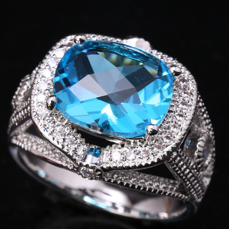 

Вопиющие Овальный голубой фианит 925 серебро Для женщин ювелирных изделий партии Solitaire Кольца США # Размеры 6 7 8 9 S1643