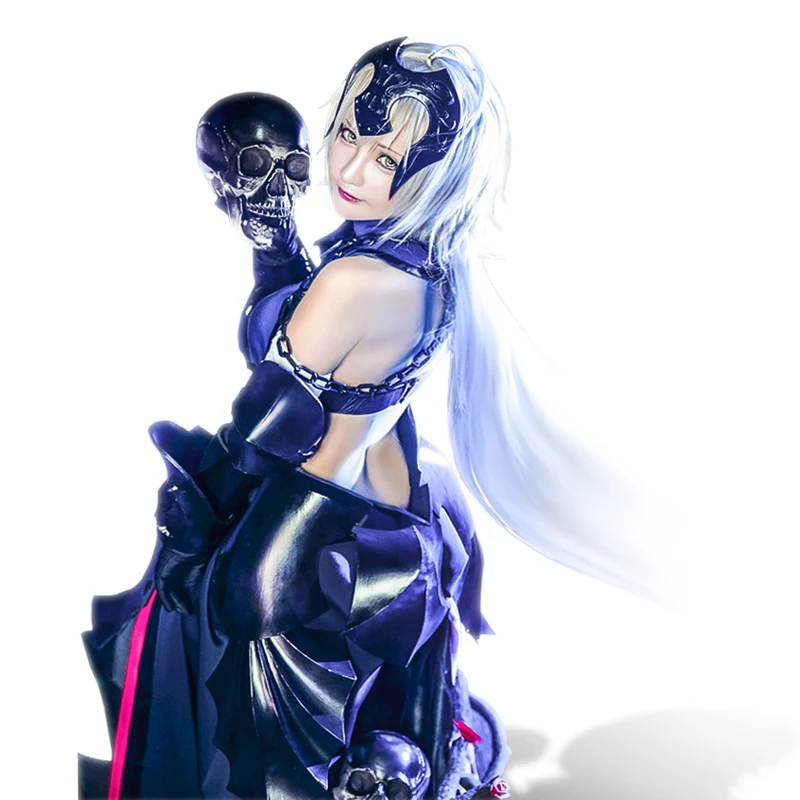 Fate/Grand Order Jeanne dɺrc Alter костюм для косплея Хэллоуина топ + платье чулки рукава