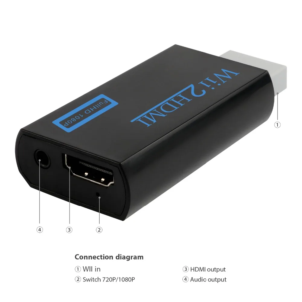 YUNCLOUD Wii to HDMI высококлассный HD 1080P Кабель адаптер 3 5 мм аудио Wii2HDMI конвертер 2