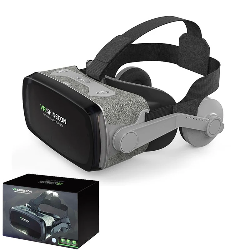 Коричневый Шлем гарнитура Vr Shinecon Gerceklik Очки виртуальной реальности 3D шлем очки 3 D Google Cardboard для телефона смартфона Len - Цвет: Коричневый