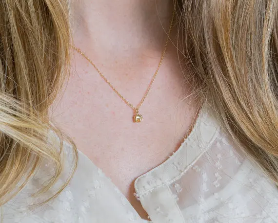 Ожерелье с серебряным слоном маленькое Очаровательное ожерелье минималистичное