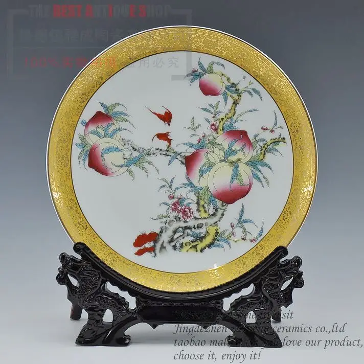 

Ceramics quality peach porcelain plates home decoration crafts