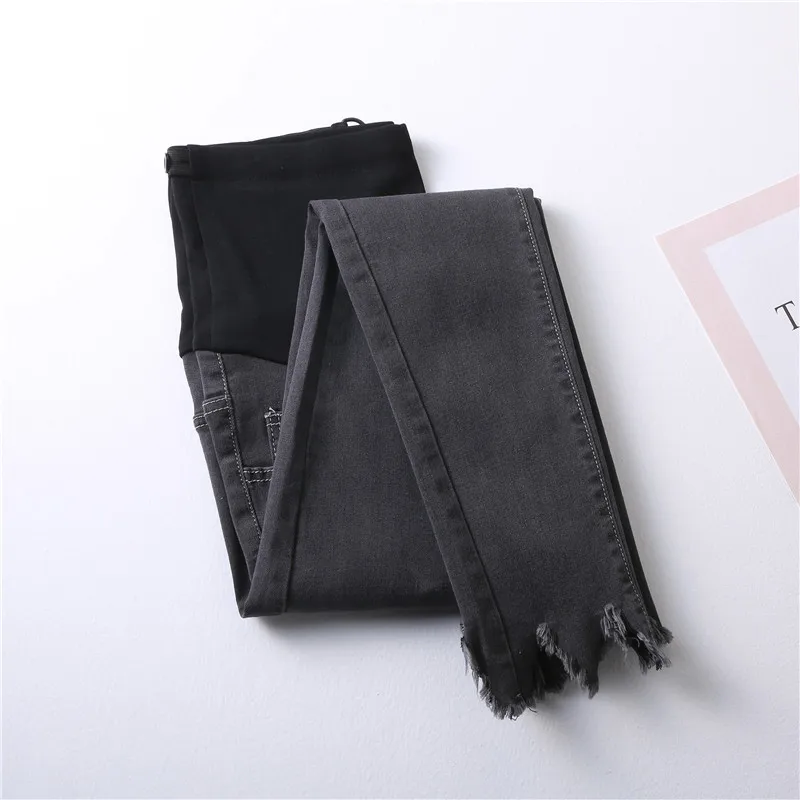 Dark Grey 1050 джинсы для беременных Беременность одежда джинсовые узкие брюки для беременных Для женщин Embarazada черный весна осень плюс Размеры - Цвет: Dark Grey