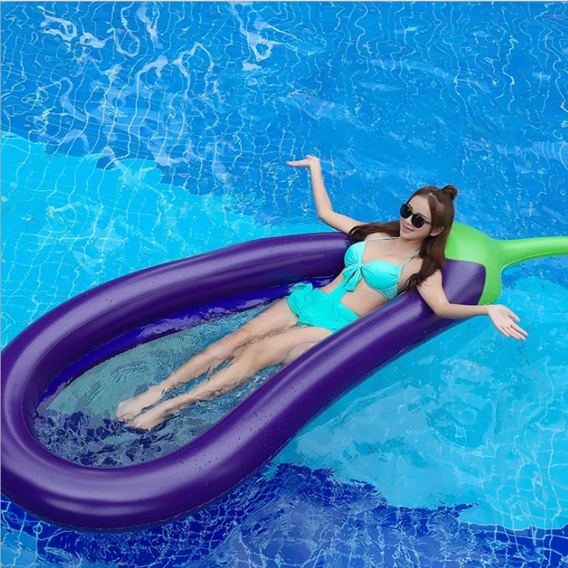 Хит продаж экологически безопасный ПВХ надувной баклажан плавающая кровать для